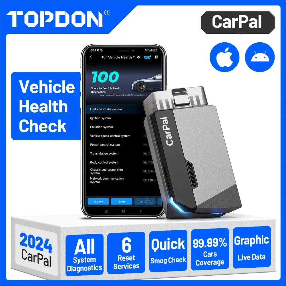 CAR-PAL 2024 OBD2 Bluetooth Dongle Car Scanner Code Reader Diagnostic Tool NEW