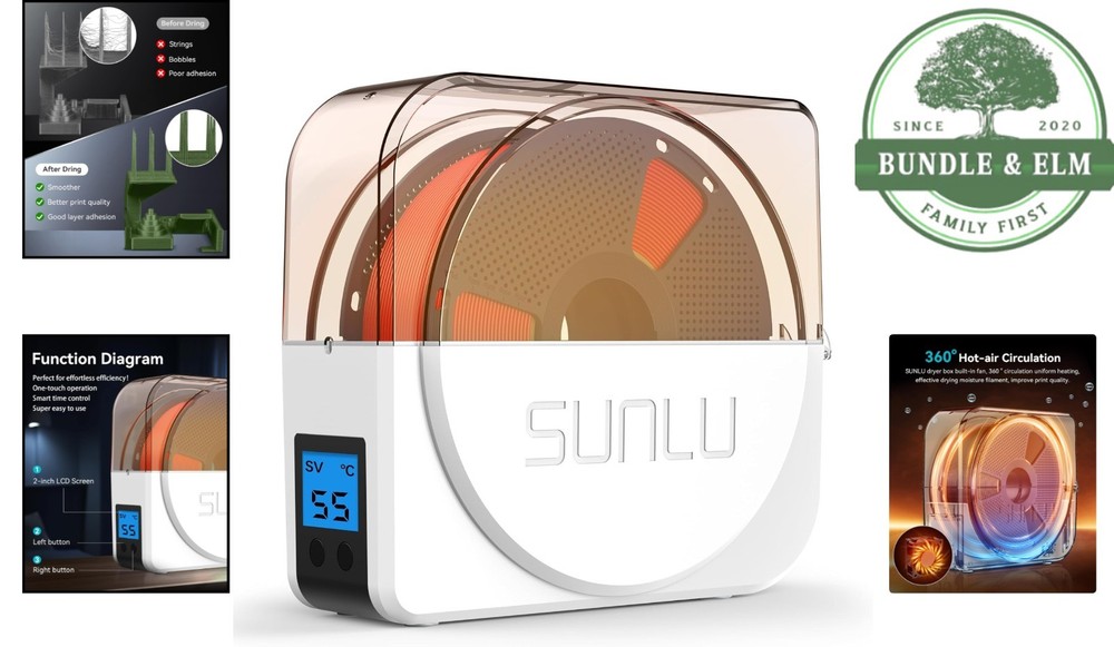 Advanced Filament Dryer with Personal Settings for Different 3D Filament Types