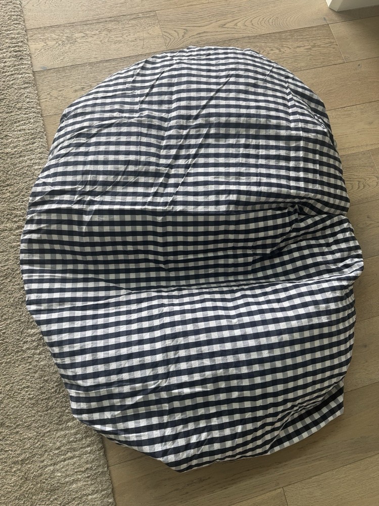 Serena & Lily Gingham Crib Sheet Navy Blue