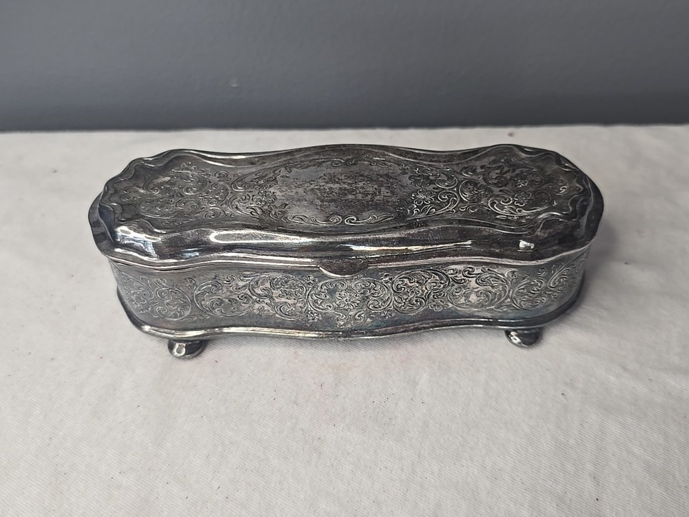 1910s Antique Superior Silver Co. Silver Trinket Box - Ornate