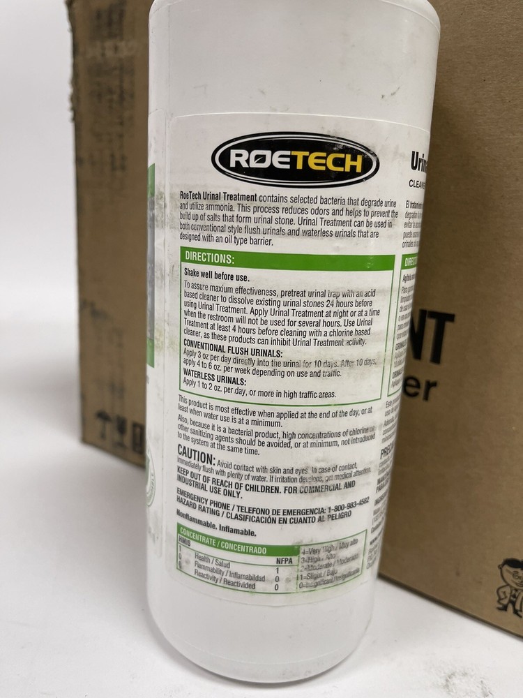 6 Bottles (32 fl oz each) RoeTech Professional Urinal Cleaner & Deodorizer
