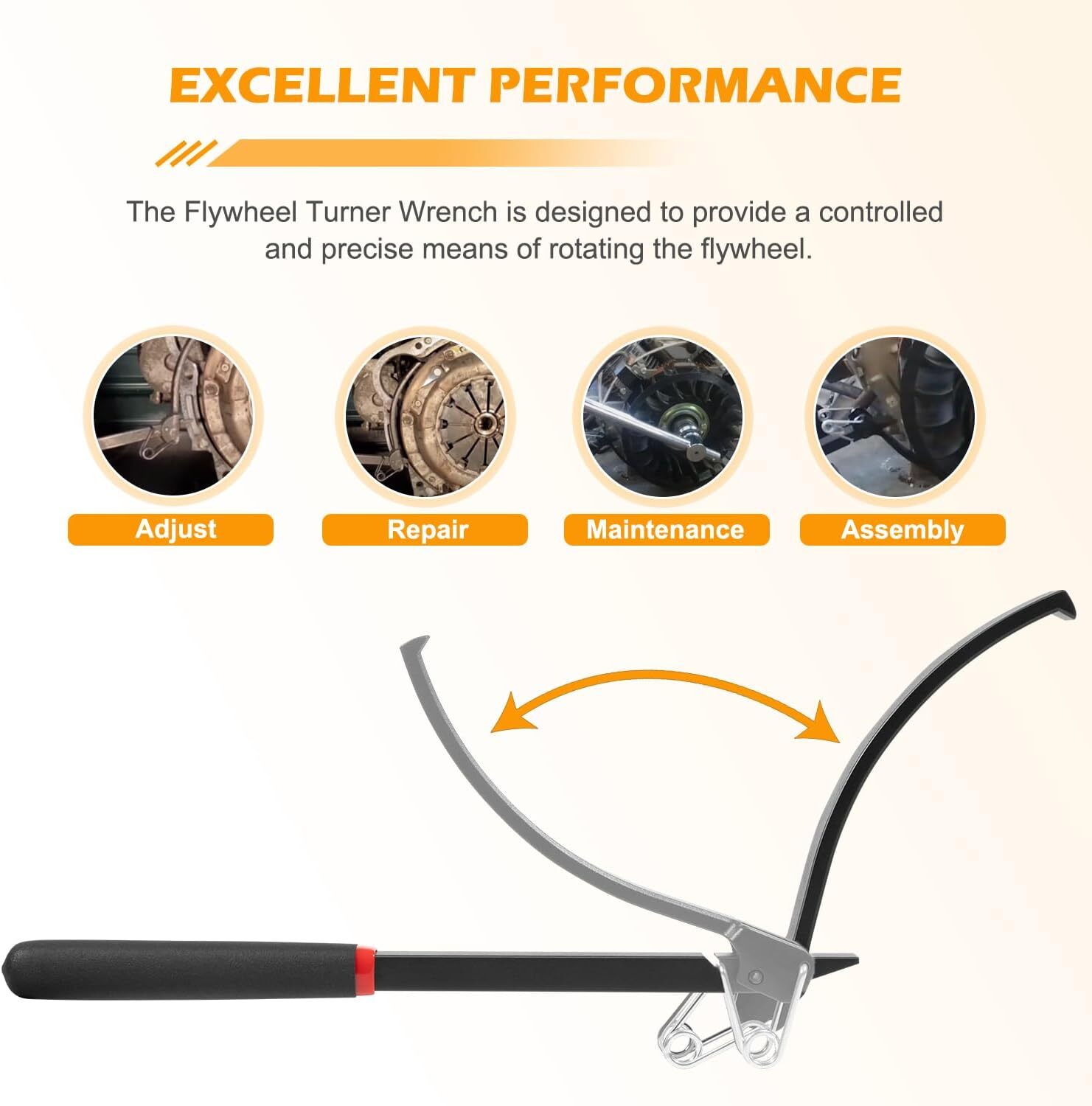 Flywheel Turner Turning Tool Wrench Flex Plate Holder For Most Vehicles NEW