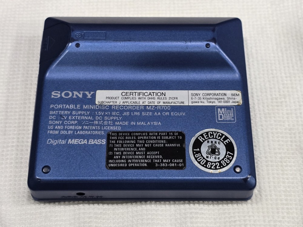 Sony MiniDisc MZ-R700 Replacement Part Bottom Cover