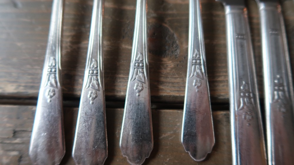 Encore 4 Dinner Forks 6 Knives Simeon George Rogers Silverplate Flatware