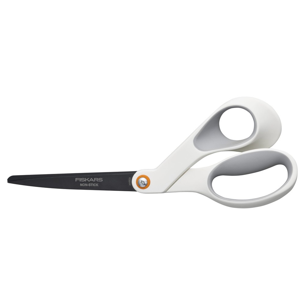 8" Non-Stick Titanium Scissors W/ Softgrip Orange & Grey