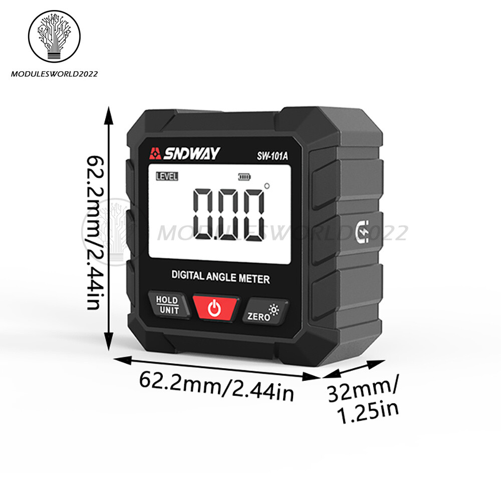 Digital Angle Gauge Protractor Inclinometer Rechargeable Level Box Gauge 4*90°