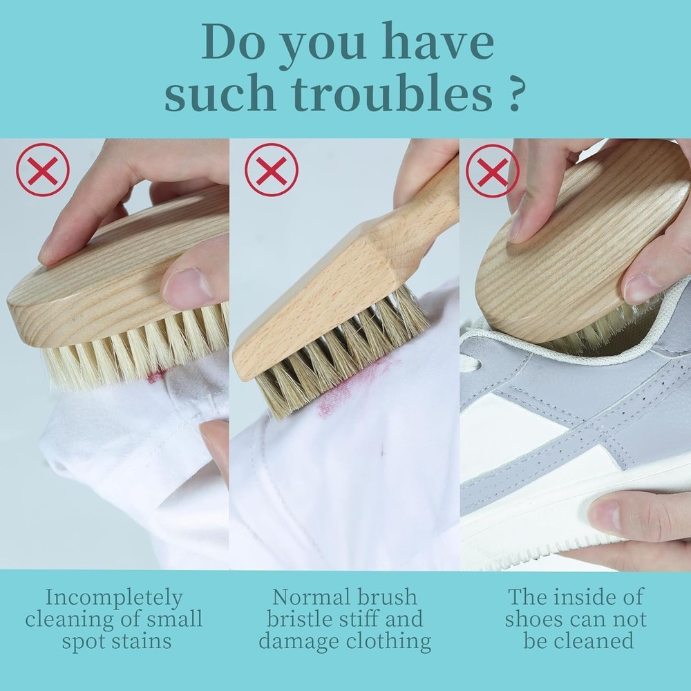 Compact Laundry Stain Brush with Ergonomic Handle - Perfect for Delicates