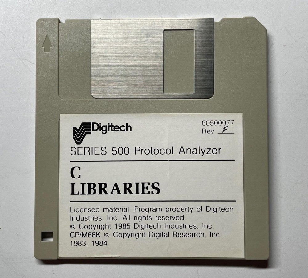 Digitech 80500077 Series 500 Protocol Analyzer C Libraries Floppy Disk