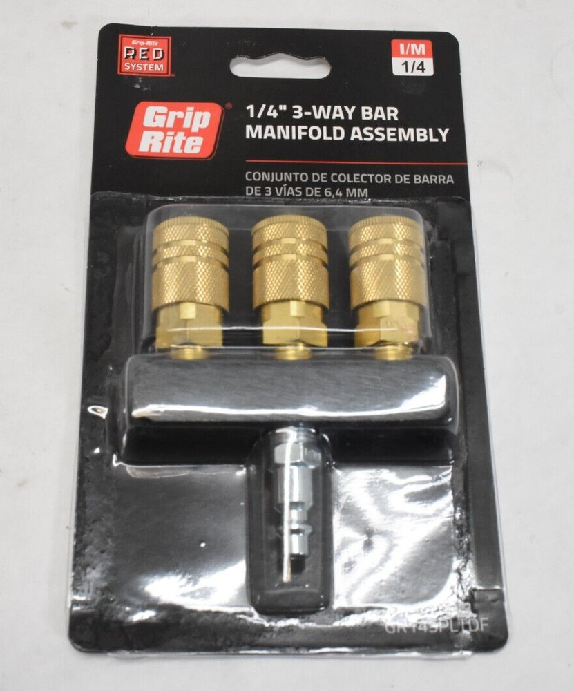 Grip Rite Red System 3/4" 3-Way Bar Manifold Assembly Fitting GR14SPLTDF