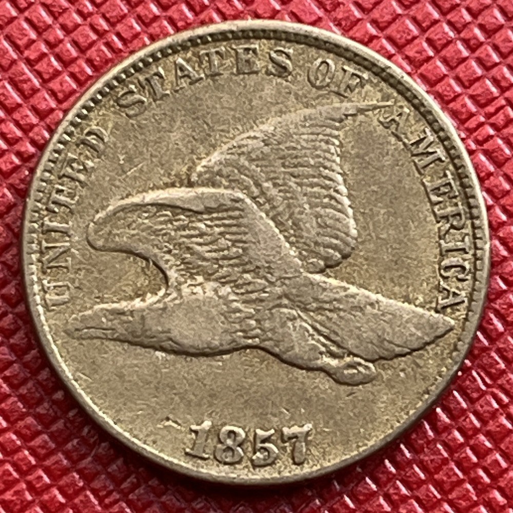 1857 Flying Eagle Cent. Problem Free, Better Grade F+ Beauty. KM# 85