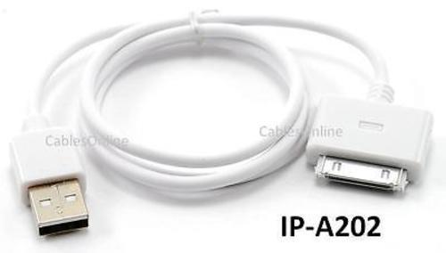 2ft USB Data Sync and Charger Cable/ Cord (2 in 1) for iPhone / iPod, IP-A202