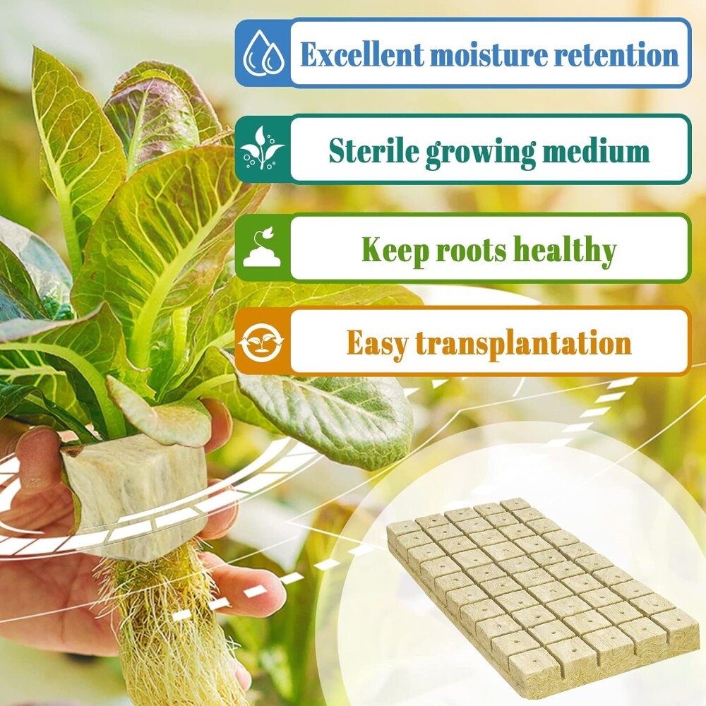 1 inch GRODAN ROCKWOOL GROW STARTER CUBES 🌱🌿