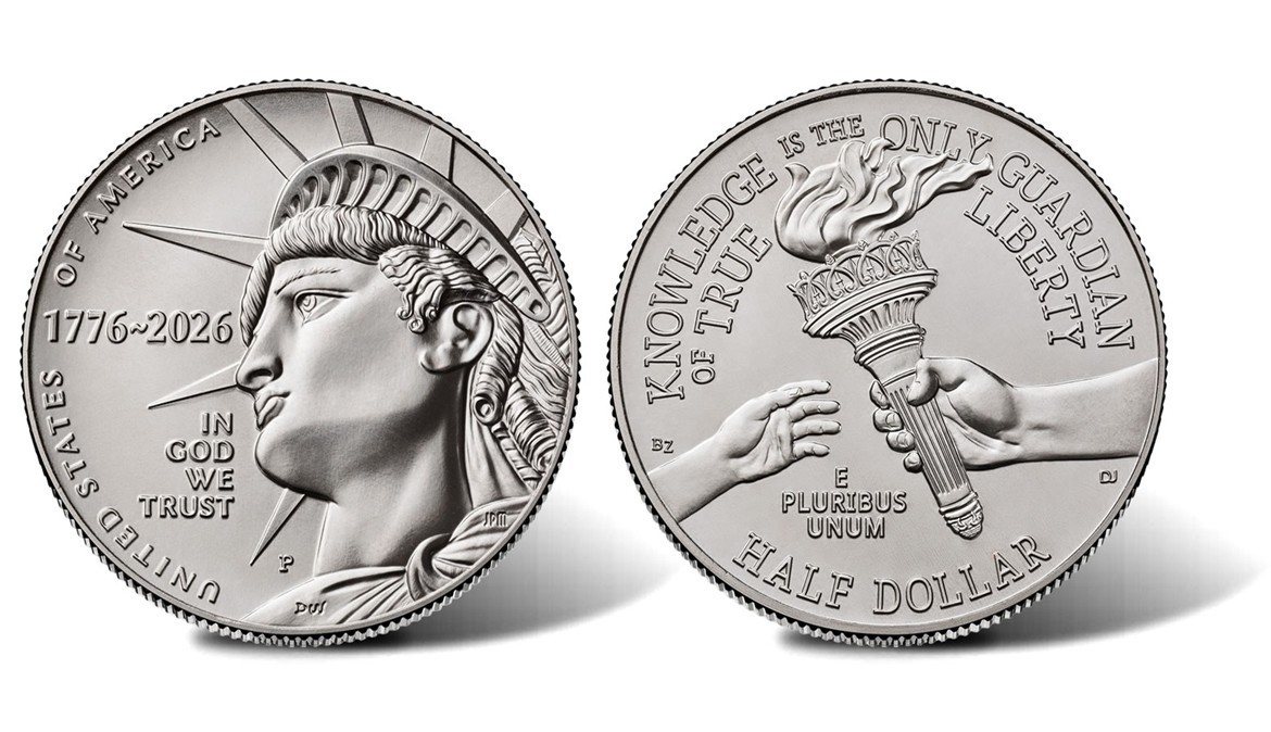 America 250 Enduring Liberty Half Dollar 1776–2026 Uncirculated $10 Roll P MINT
