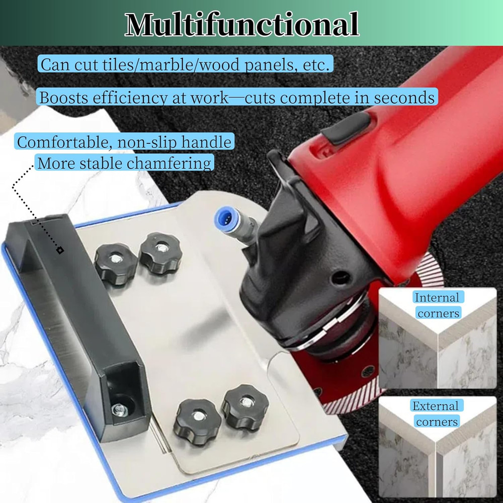 45-Degree Tile Chamfering Tool, Ceramic Tile Cutting Tool, Angle Grinder Attachm