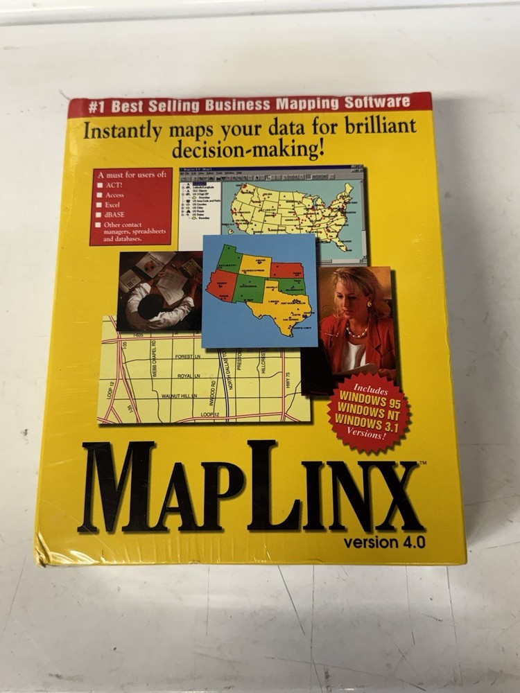Maplinx Version 4.0 Business Mapping Software Windows 95 NT 3.1