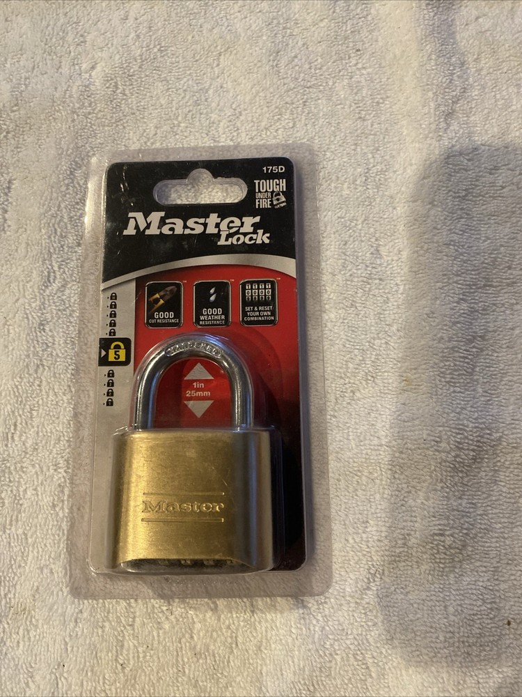 Master Lock Resettable Combination Padlock 2" wide Brass 175D (996)