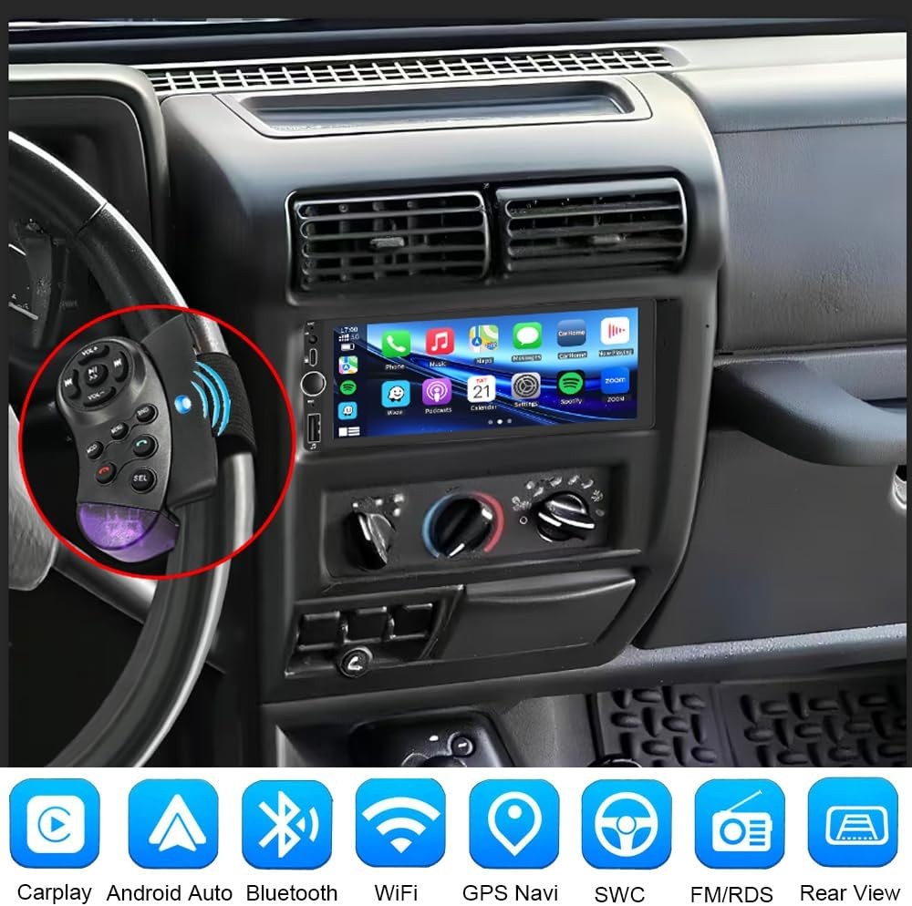 Car Stereo Radio For Jeep Cherokee 1997-2001 Carplay Android 15 GPS 4+64G