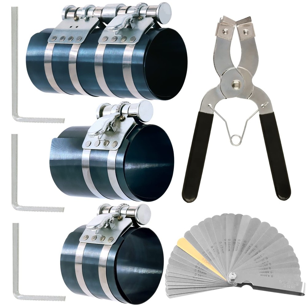 Swpeet 8Pcs 3" 4" 6" Piston Ring Compressor and Adjustable Piston Installatio...