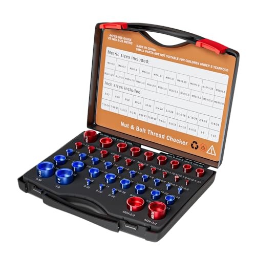 Nut & Bolt Thread Checker - 44PCS Independent Assembly Size Checker, Practical