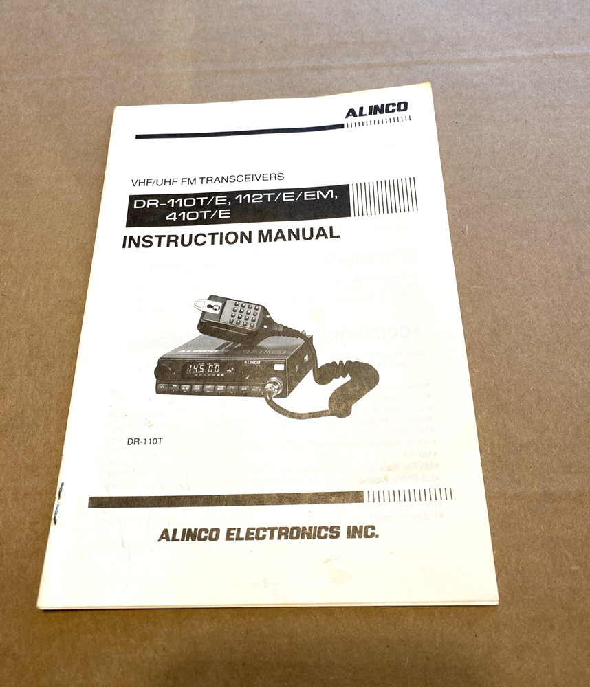Alinco DR-110T/E -410T/E 112T/E/EM Instruct Manual VHF/UHF FM Transceiver silent