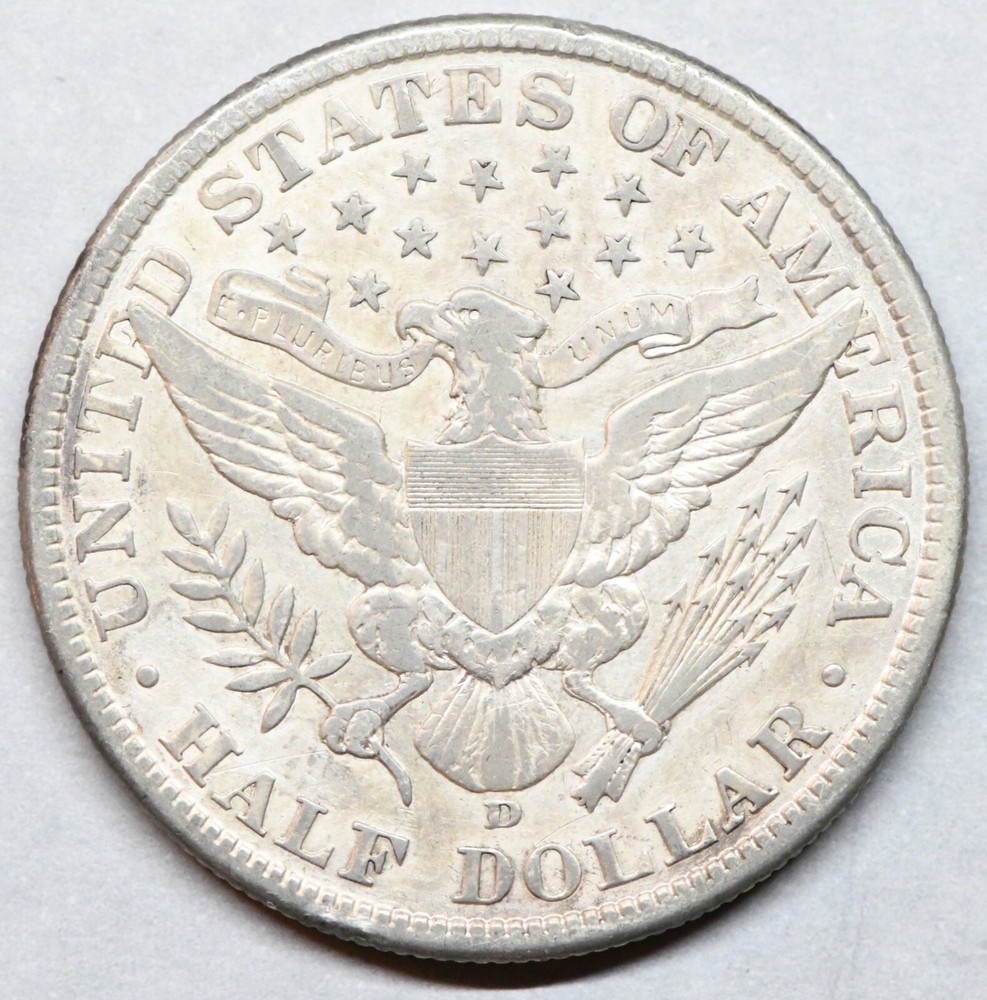1907 d barber half dollar
