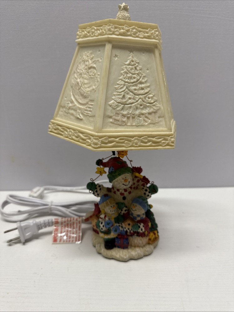 Small Ceramic And Plastic Snowman Lamp