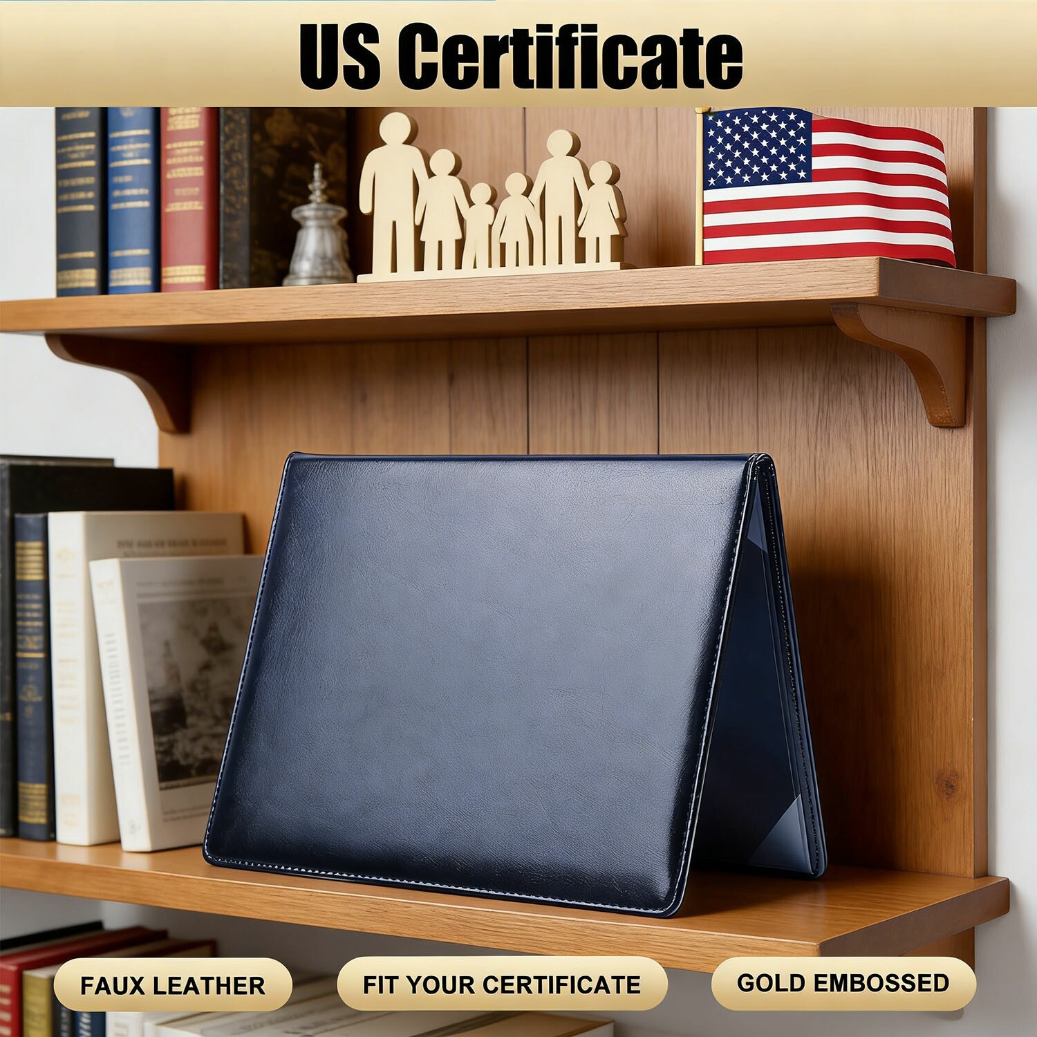 US Naturalization Certificate Holder PU Cover for Citizenship Document