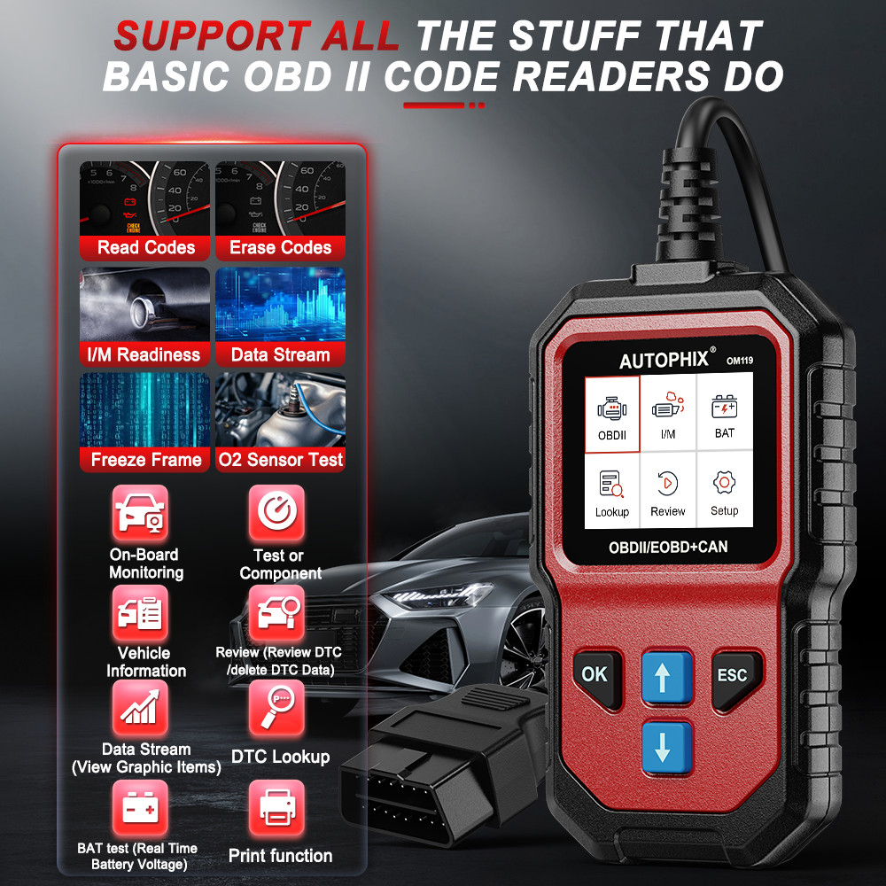 AUTOPHIX OM119 Engine Fault Code Reader OBD2 Scanner Diagnostic Tool Car Check