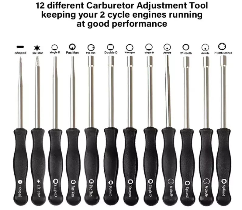 12 PCS Carburetor Adjustment Tool Carb Adjust Kit for 2-Cycle Small Engine