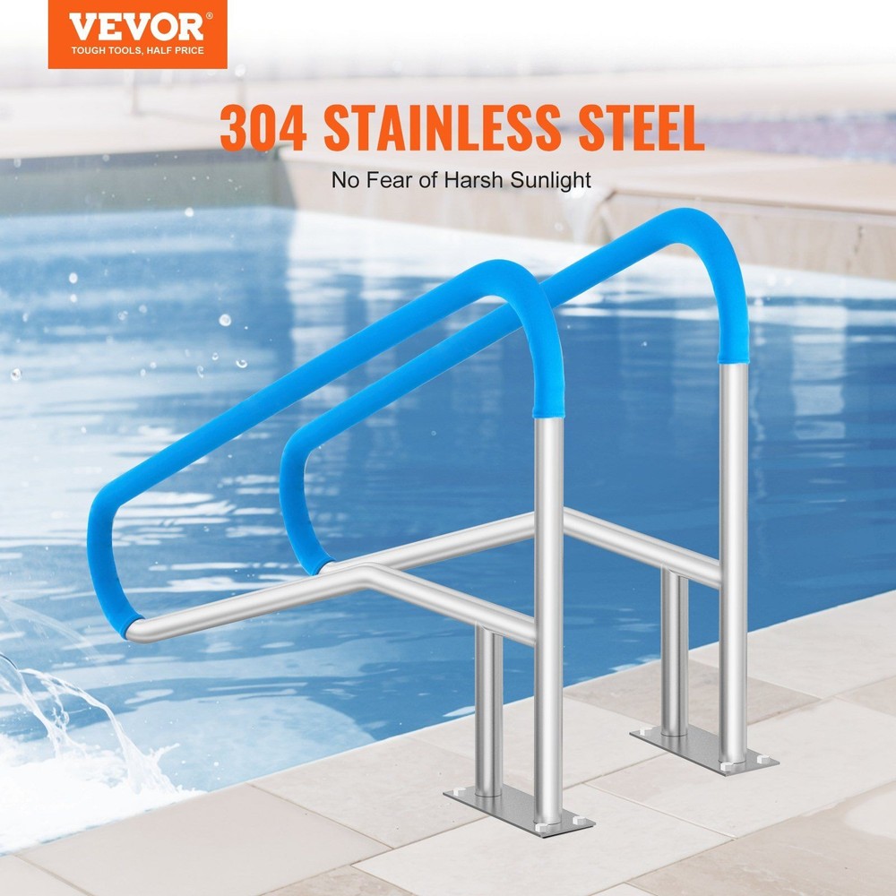 2pcs 55x32in Pool Grab Bar 304SS w/ Mounting Hardware Rust-Proof