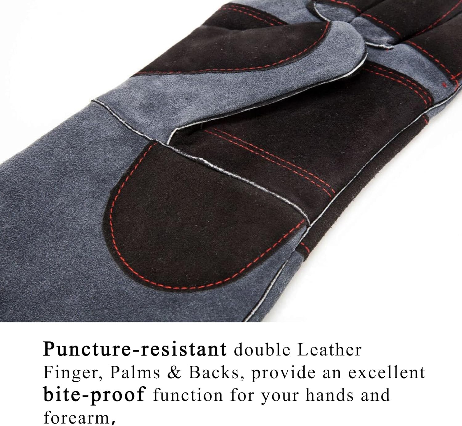 Animal Handling Gloves Bite Proof Double Leather Reinforced Padding Dog,Cat Scra