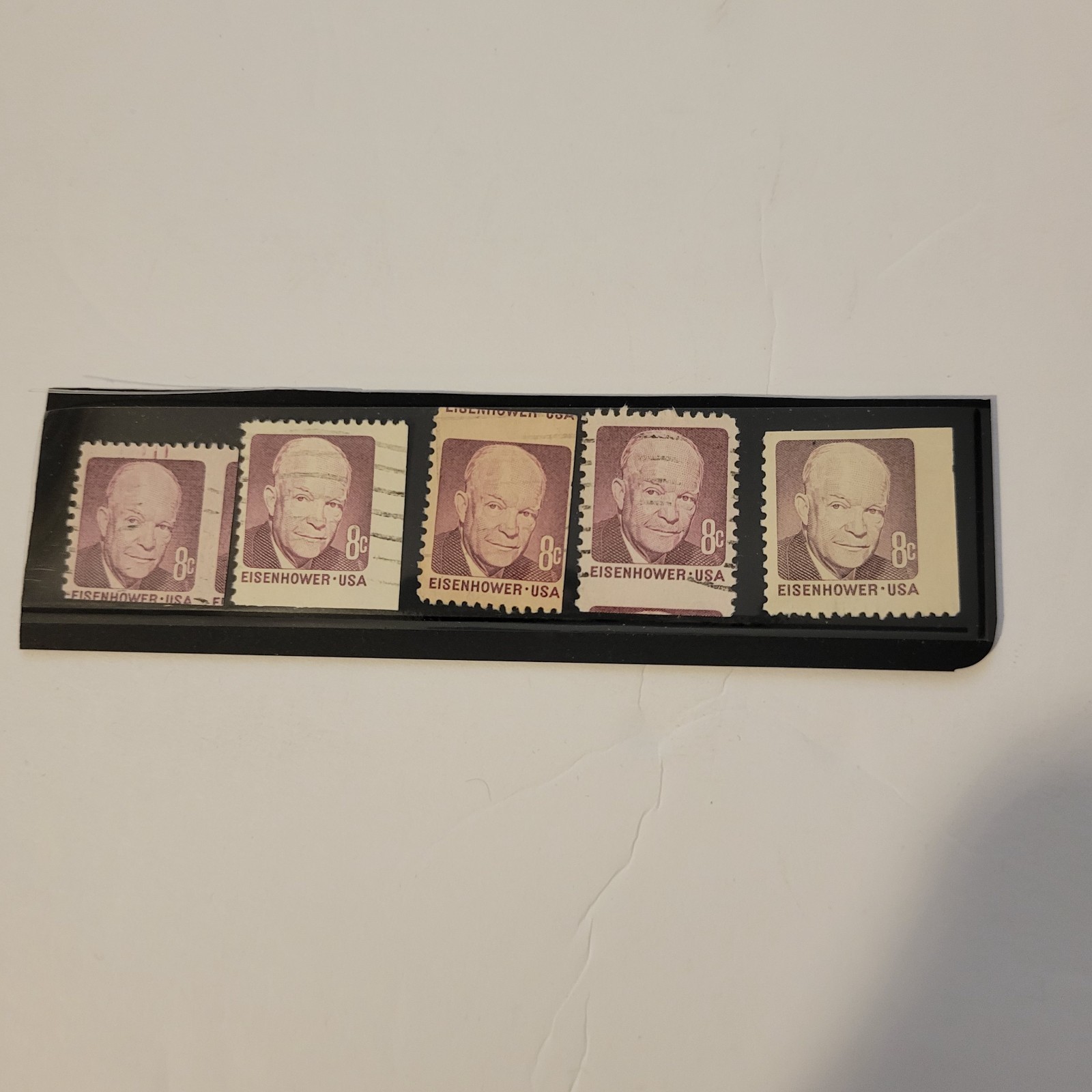 ERROR EISENHOWER IMAGE SHIFTED ON EACH OF 5 STAMPS