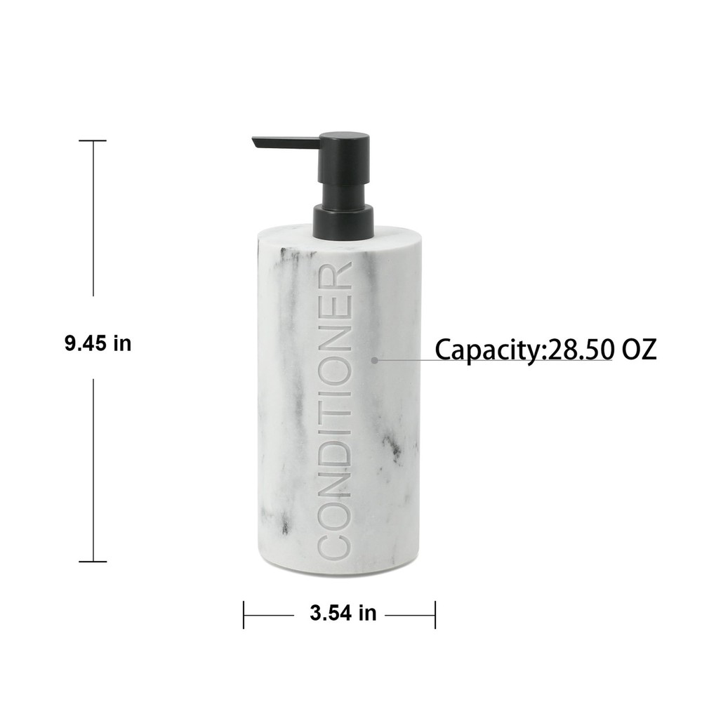 Conditioner Dispenser Luxurious Refillable Pump Bottle with Embossed Text, Du...