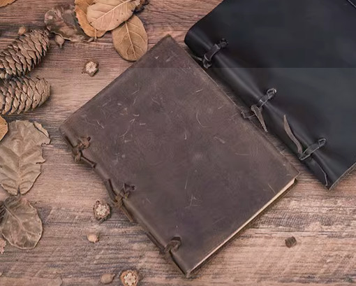 Writing notes Notebook travel Diary Notepad handmade cow leather coffee Q364