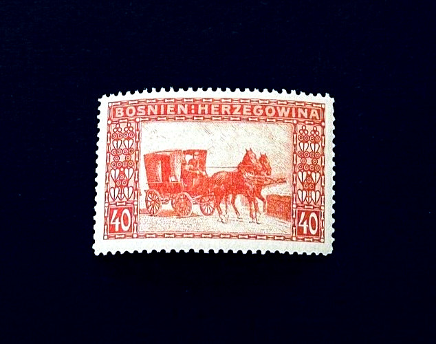 BOSNIA HERZEGOVINA Stamp - 1906 Military Post Coach # 40 40h MLH r17