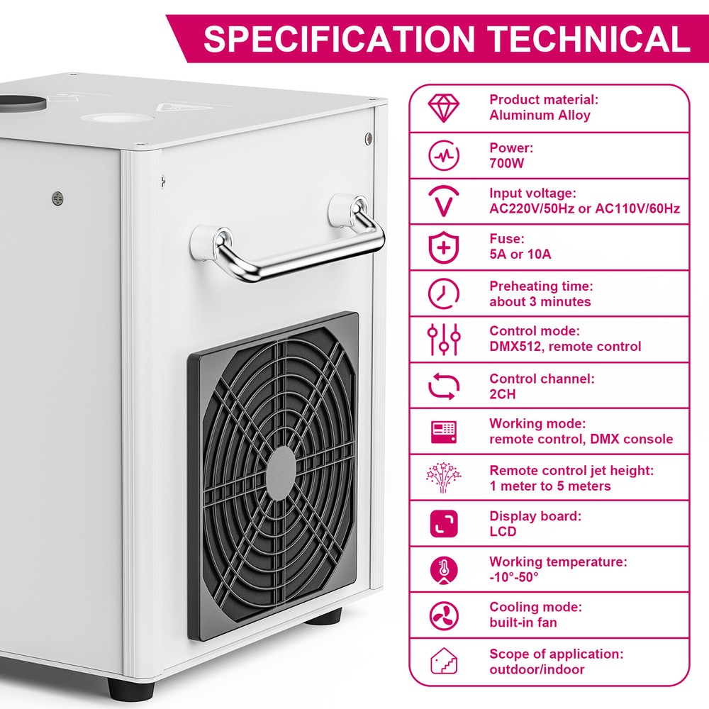 700W Cold Spark Machine DMX Wireless Remote Control Stage Firework DJ Machine