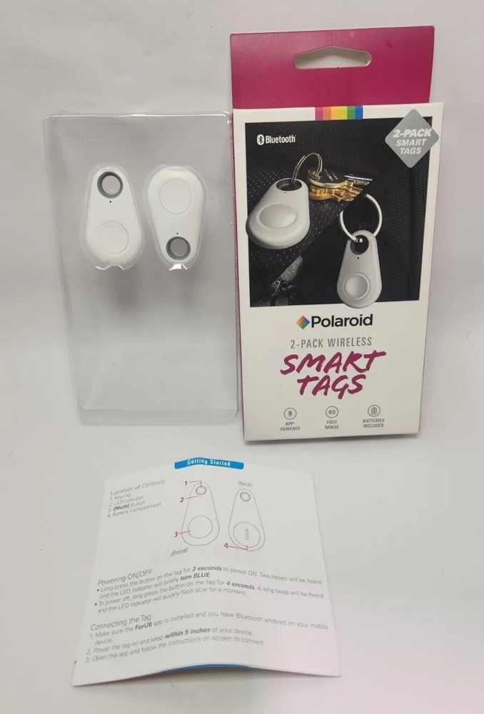 Polaroid Bluetooth 2 Pack Wireless Smart Tags - Open Box