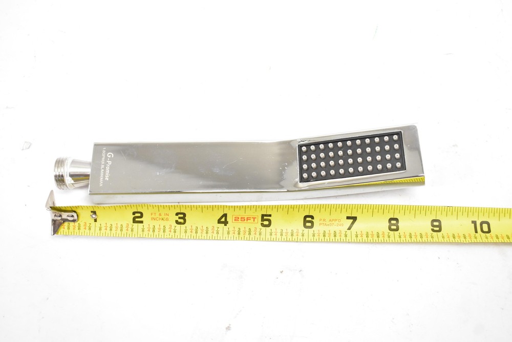 G-Promise Rectangular Shower Head Nipple Polished Chrome 1.8GPM Stainless