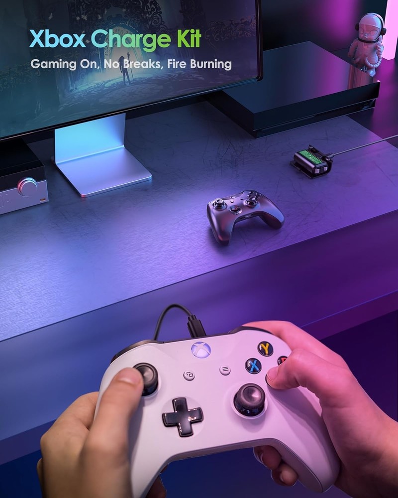 Rechargeable Xbox Controller Battery Pack, Play & Charge Kit for Xbox One/Xbox S