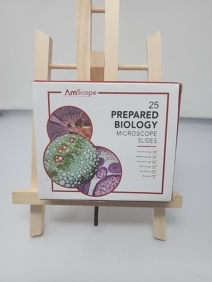 AmScope PS25 Prepared Microscope Slide Set for Basic Biological Science