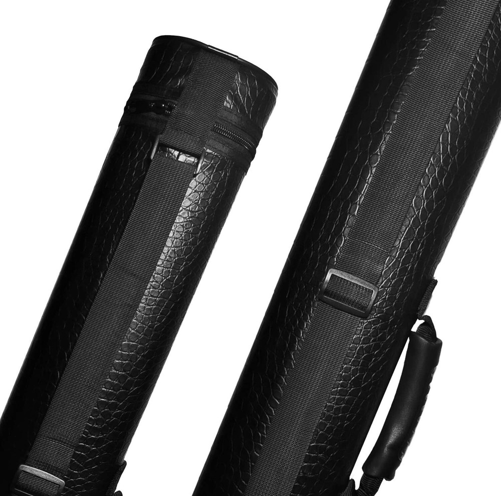 Hard Shell 2x2 Pool Cue Case with Divider Tubes - Waterproof & Scratch-Resistant