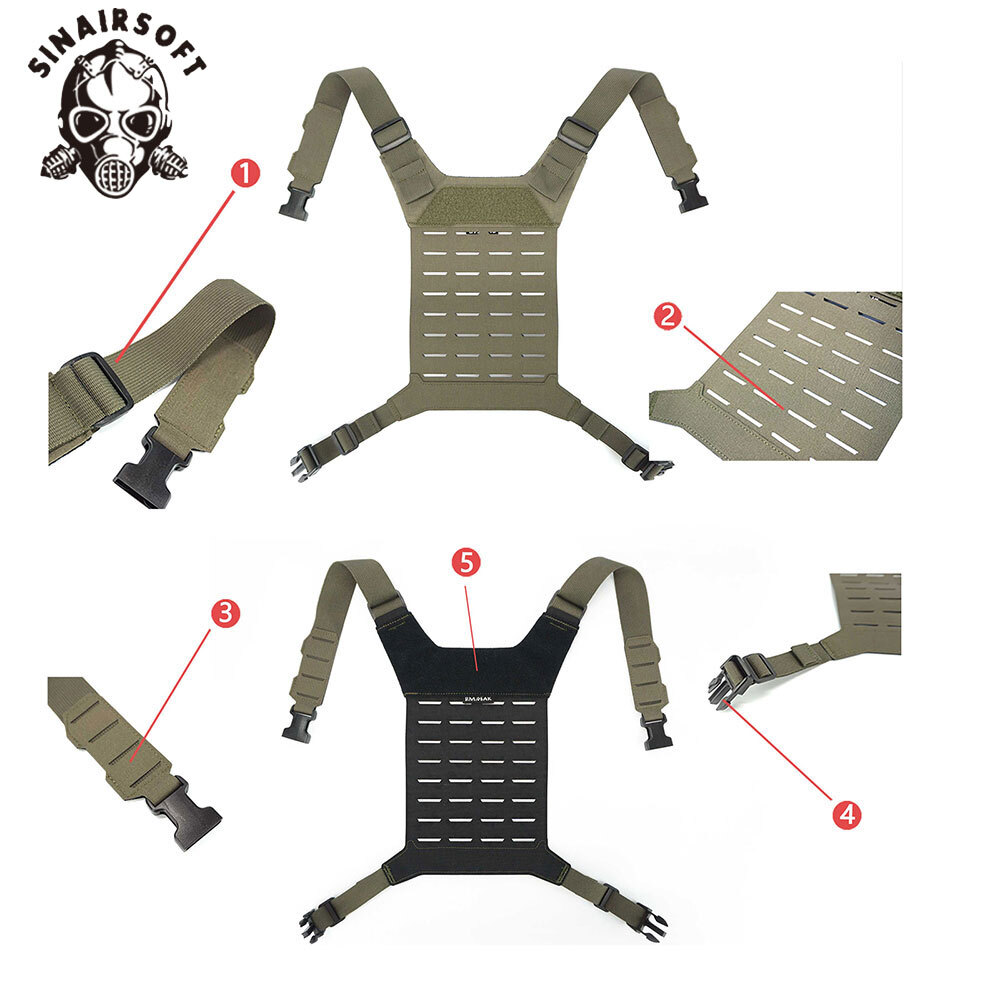 Tactical D3 SS MK Chest Rig MOLLE Universal Vest Back Panel Strap Mount Platform