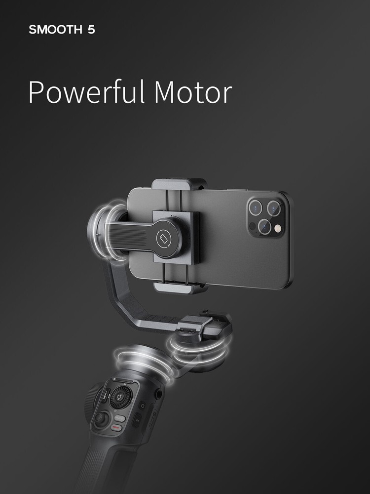 Zhiyun Smooth 5 Combo, 3-Axis Smartphone Gimbal Stabilizer for iPhone Android