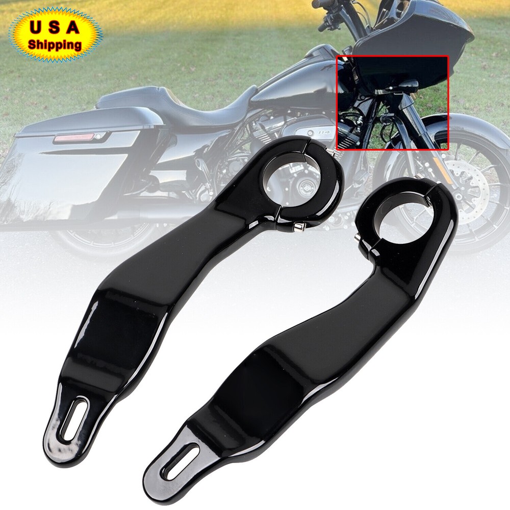 Gloss Black Front Fairing Support Bracket Mount Kit For Harley Road Glide 15-23