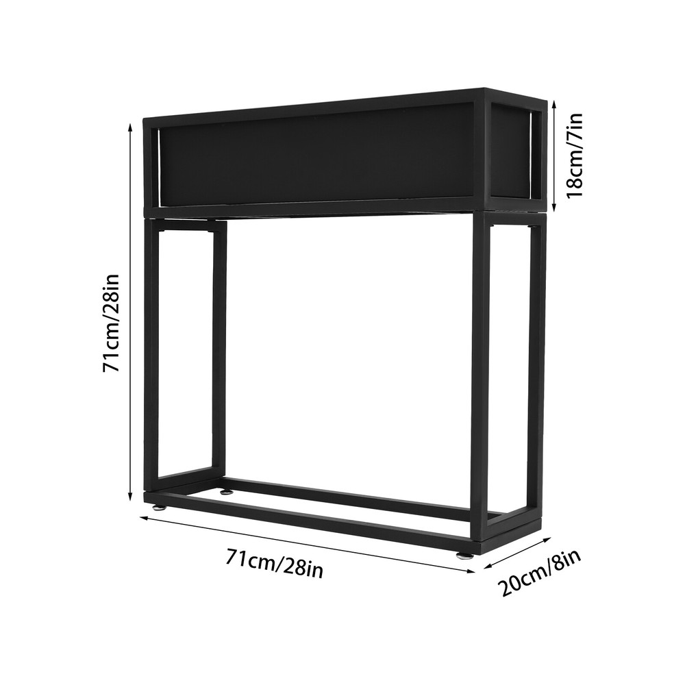 28*8*28" Elevated Planter Box Tall Rectangular Planter Garden Plant Stand Black