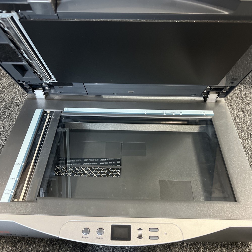 Xerox DocuMate 632 Flatbed Scanner Cords Adapter And Side Tray (Tested) NICE!