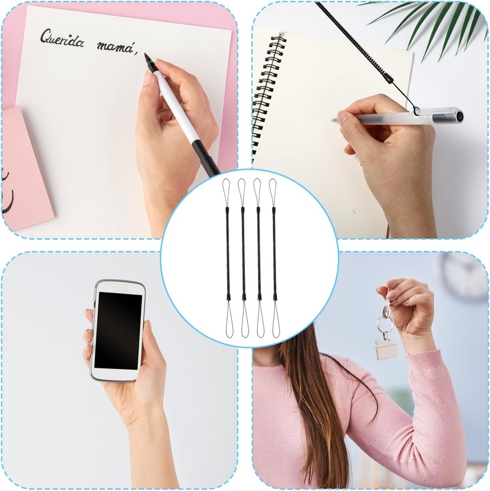 4Pcs Pen Leash Stylus Tether Plastic Elastic Tether Lanyard for Touch...