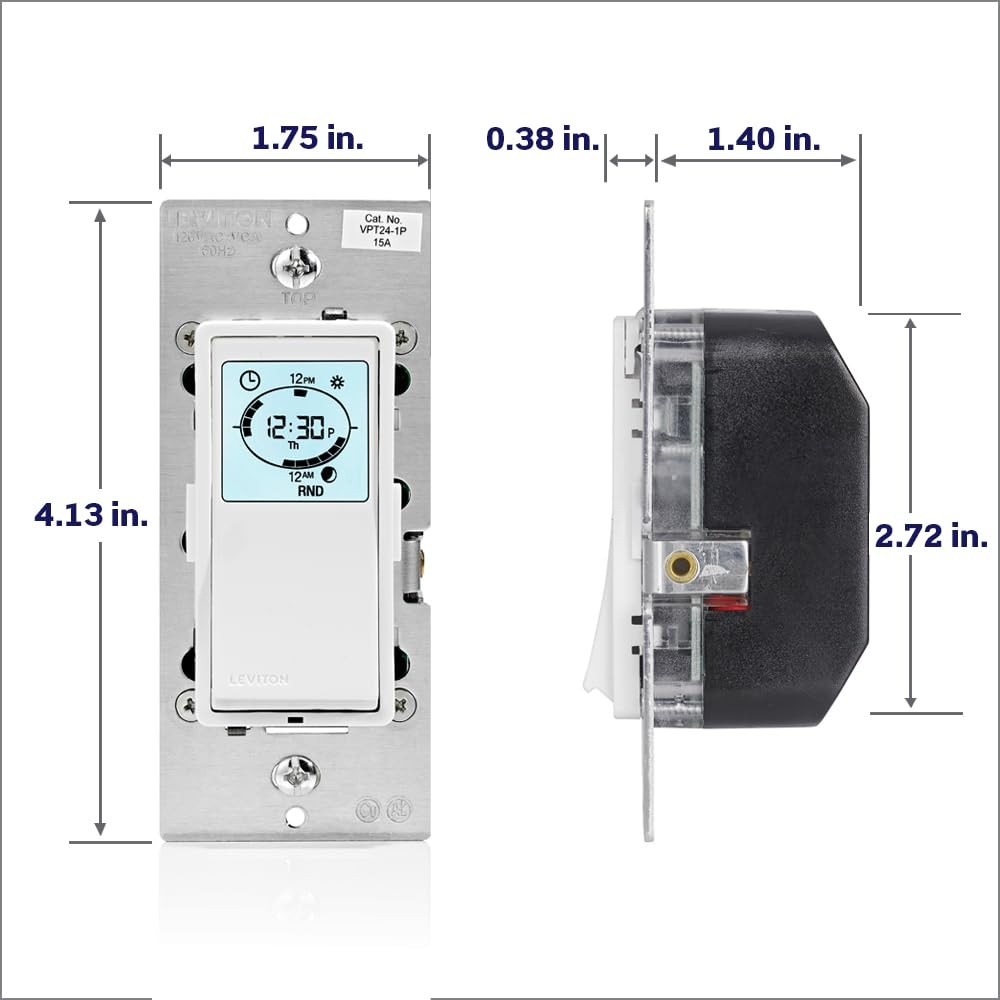 Leviton Decora Programmable and Astronomical Timer Switch for Lights and Moto...