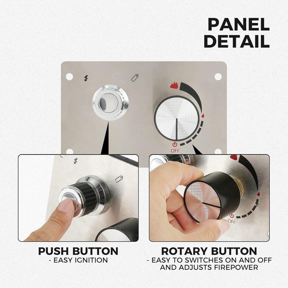 FLAT PANEL BRAZIER VALVE CONTROL SYSTEM FIRE PIT GAS BURNER SPARK IGNITION KIT