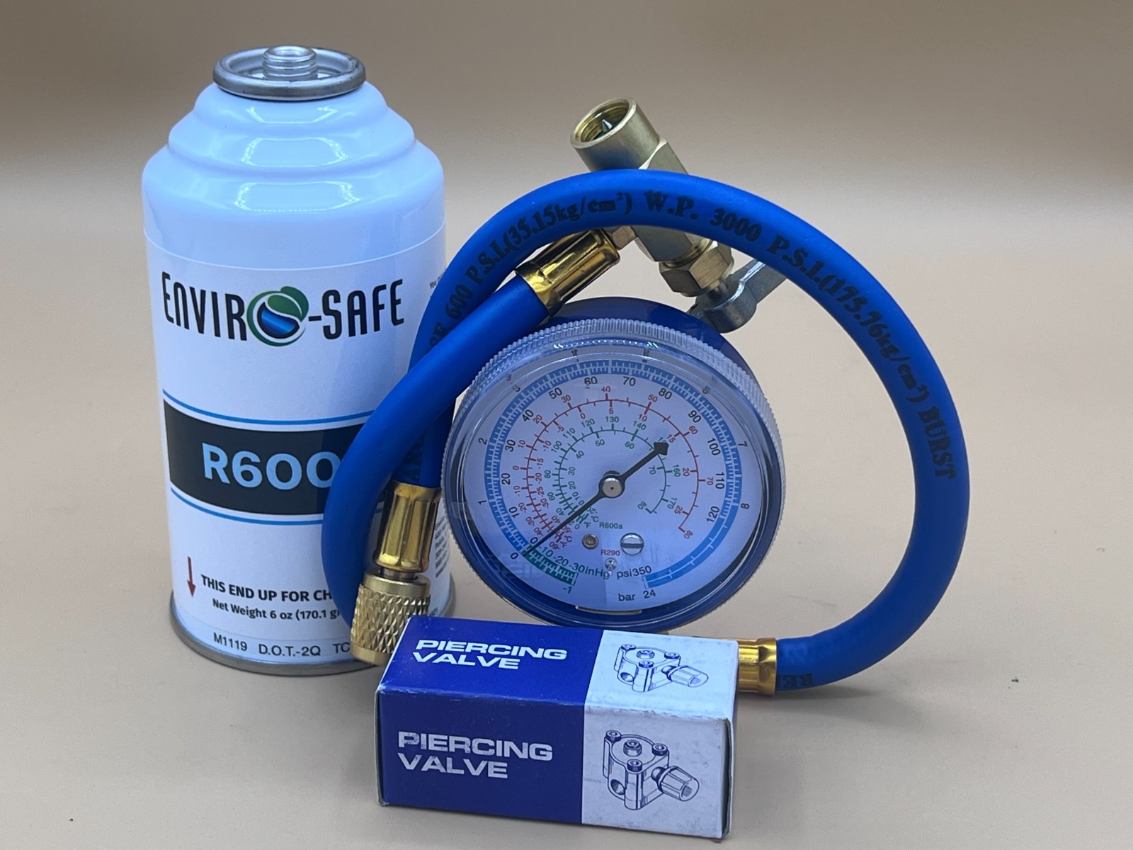 R600a Refrigerant – 99.7% High-Purity Isobutane | EPA-Approved, 1 can, gauge,tap